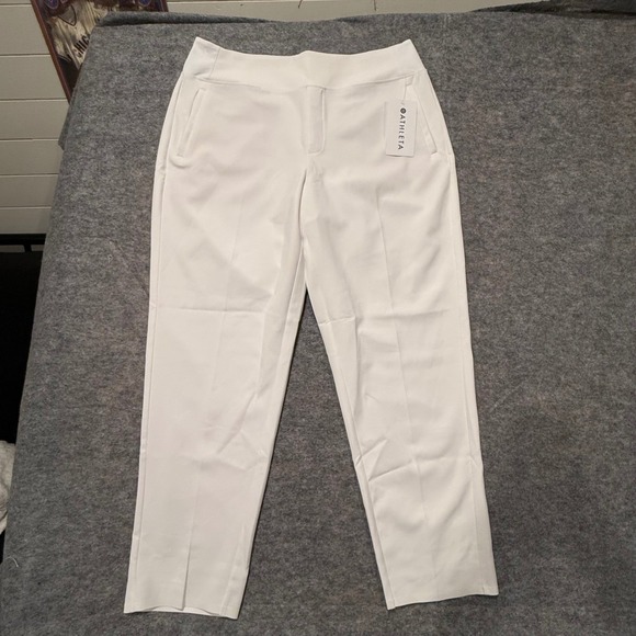 Athleta Pants - Athleta Endless Pant White 16 Tall Slim Leg High Rise Travel Commuter NWT